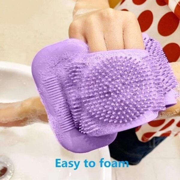 Silicone scrubbing towel back rub long back